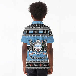 Afro Botswana Christmas Kid Polo Shirt Coat Of Arms - African Pattern