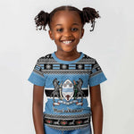 Afro Botswana Christmas Kid T shirt Coat Of Arms - African Pattern