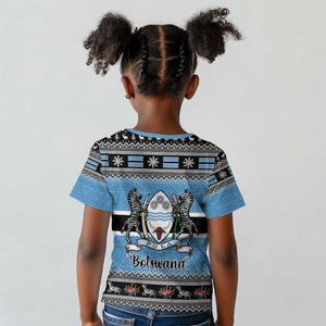 Afro Botswana Christmas Kid T shirt Coat Of Arms - African Pattern