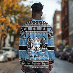 Afro Botswana Christmas Long Sleeve Shirt Coat Of Arms - African Pattern