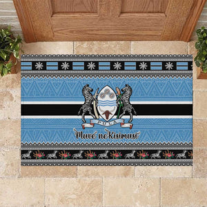 Afro Botswana Christmas Rubber Doormat Coat Of Arms - African Pattern