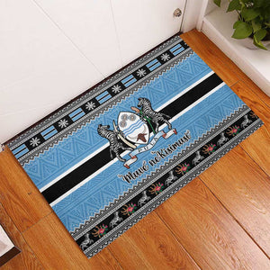 Afro Botswana Christmas Rubber Doormat Coat Of Arms - African Pattern