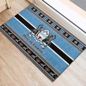 Afro Botswana Christmas Rubber Doormat Coat Of Arms - African Pattern