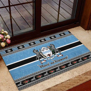 Afro Botswana Christmas Rubber Doormat Coat Of Arms - African Pattern