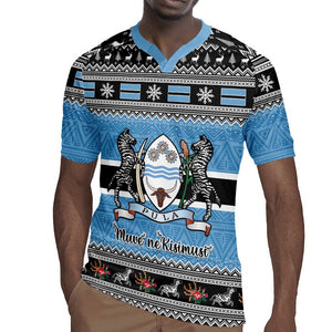 Afro Botswana Christmas Rugby Jersey Coat Of Arms - African Pattern