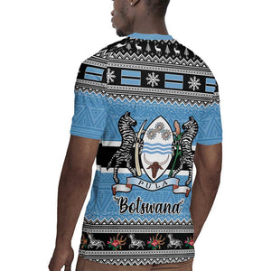 Afro Botswana Christmas Rugby Jersey Coat Of Arms - African Pattern