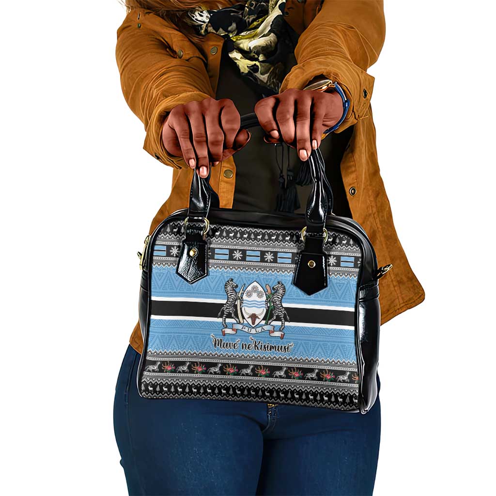 Afro Botswana Christmas Shoulder Handbag Coat Of Arms - African Pattern