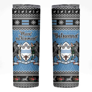 Afro Botswana Christmas Skinny Tumbler Coat Of Arms - African Pattern