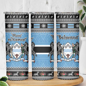 Afro Botswana Christmas Skinny Tumbler Coat Of Arms - African Pattern