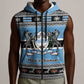 Afro Botswana Christmas Sleeveless Zip Hoodie Coat Of Arms - African Pattern - African Pride