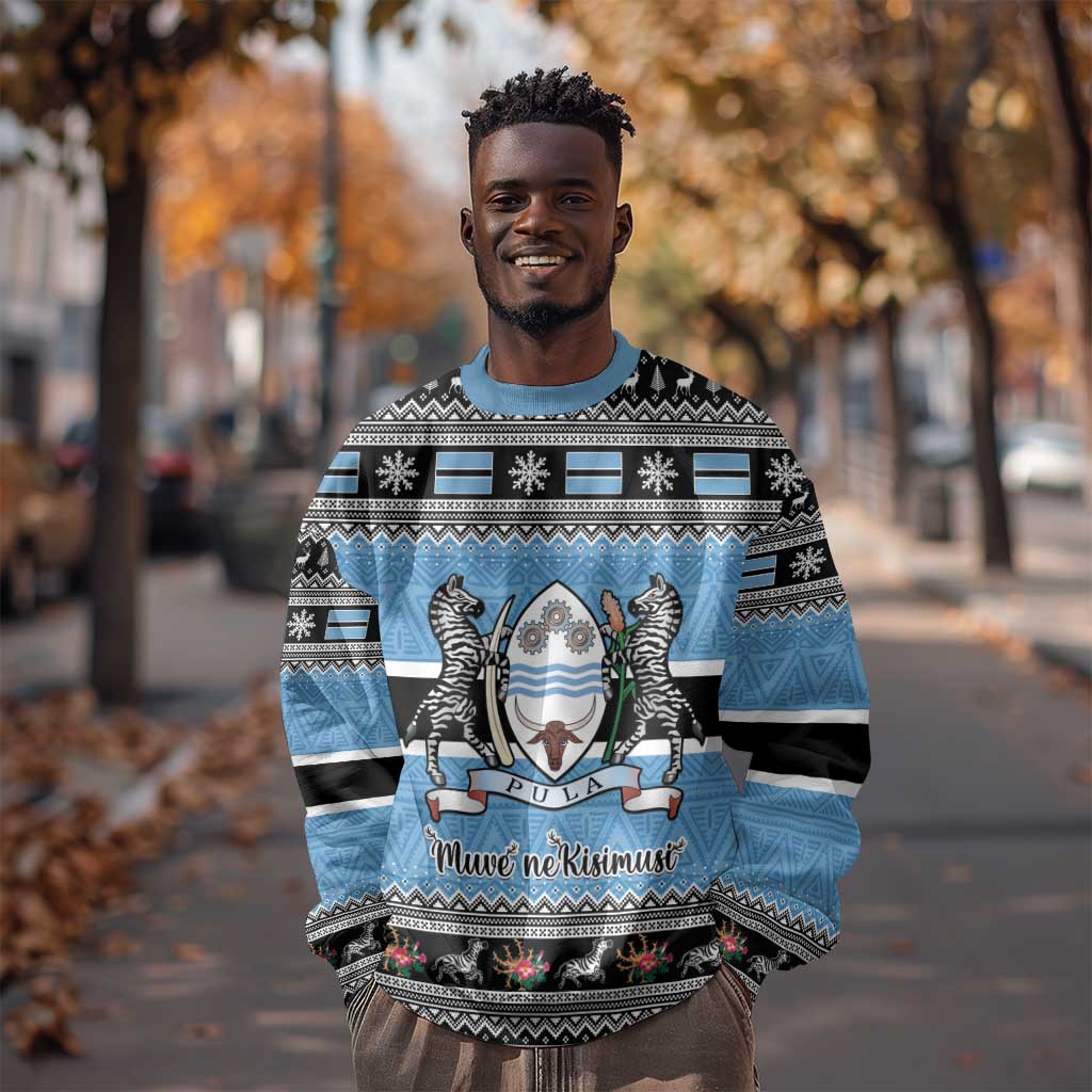 Afro Botswana Christmas Sweatshirt Coat Of Arms - African Pattern