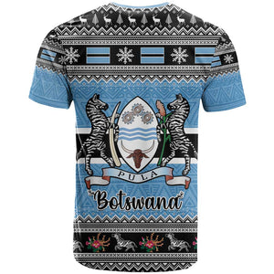 Afro Botswana Christmas T shirt Coat Of Arms - African Pattern