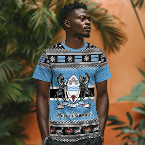 Afro Botswana Christmas T shirt Coat Of Arms - African Pattern