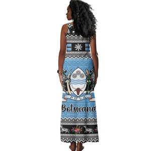 Afro Botswana Christmas Tank Maxi Dress Coat Of Arms - African Pattern