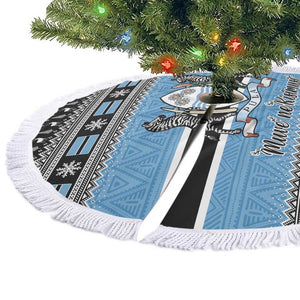 Afro Botswana Christmas Tree Skirt Coat Of Arms with African Pattern