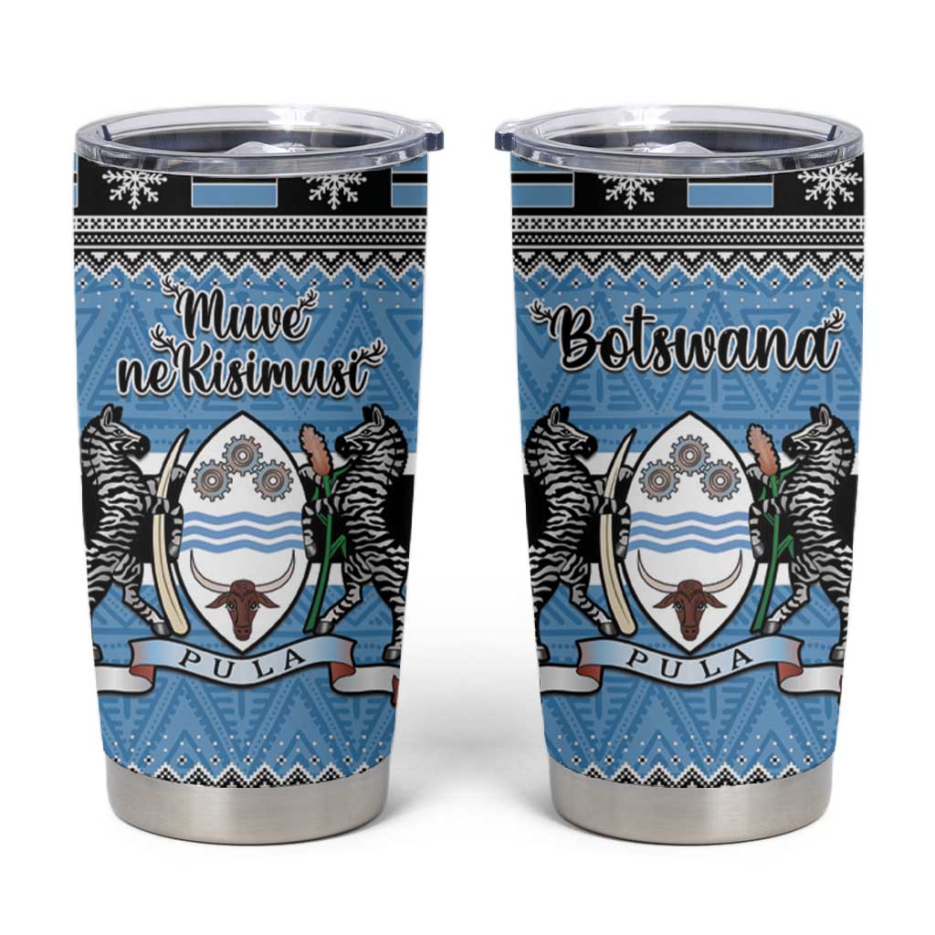 Afro Botswana Christmas Tumbler Cup Coat Of Arms - African Pattern