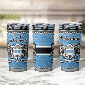 Afro Botswana Christmas Tumbler Cup Coat Of Arms - African Pattern