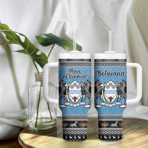 Afro Botswana Christmas Tumbler With Handle Coat Of Arms - African Pattern