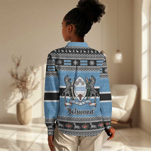 Afro Botswana Christmas Women Casual Shirt Coat Of Arms - African Pattern