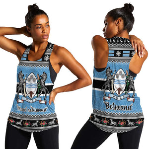 Afro Botswana Christmas Women Racerback Tank Coat Of Arms - African Pattern