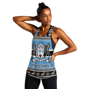 Afro Botswana Christmas Women Racerback Tank Coat Of Arms - African Pattern