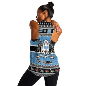 Afro Botswana Christmas Women Racerback Tank Coat Of Arms - African Pattern