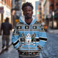 Afro Botswana Christmas Zip Hoodie Coat Of Arms - African Pattern