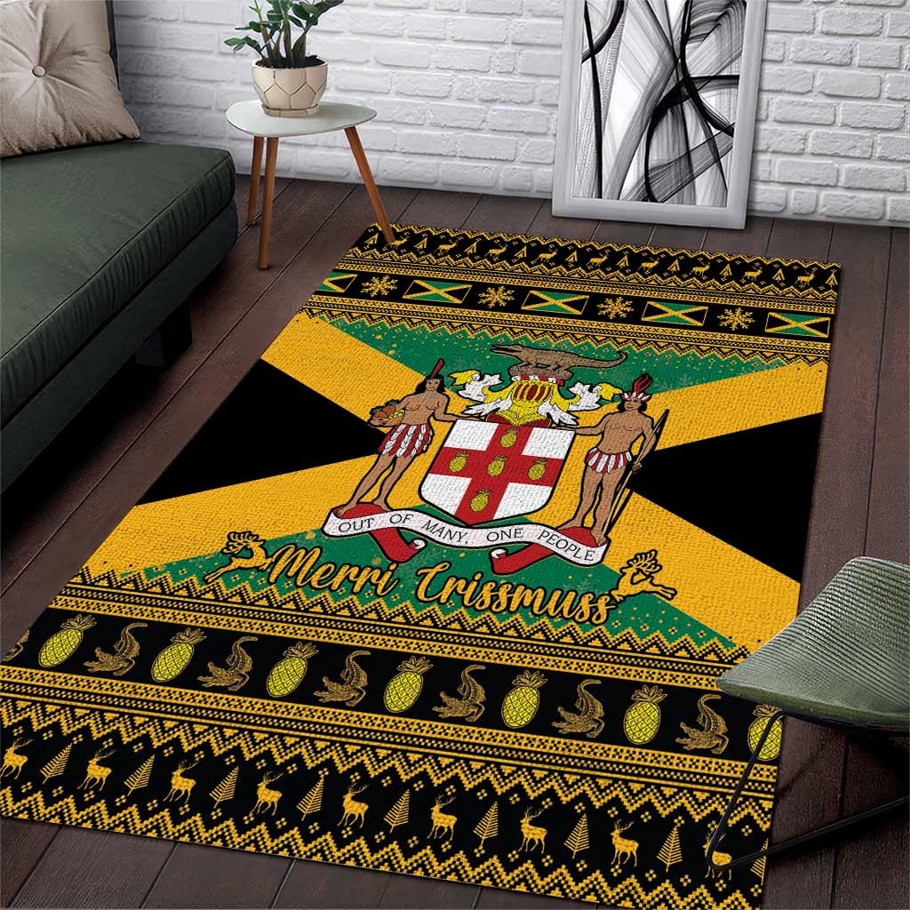 Afro-Jamaicans Area Rug Coat Of Arms - Merry Christmas