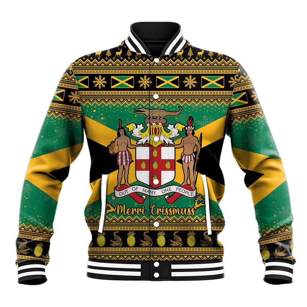 Afro-Jamaicans Baseball Jacket Coat Of Arms - Merry Christmas