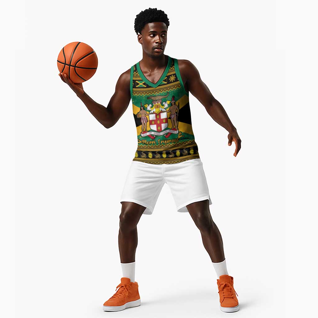 Afro-Jamaicans Basketball Jersey Coat Of Arms - Merry Christmas LT15