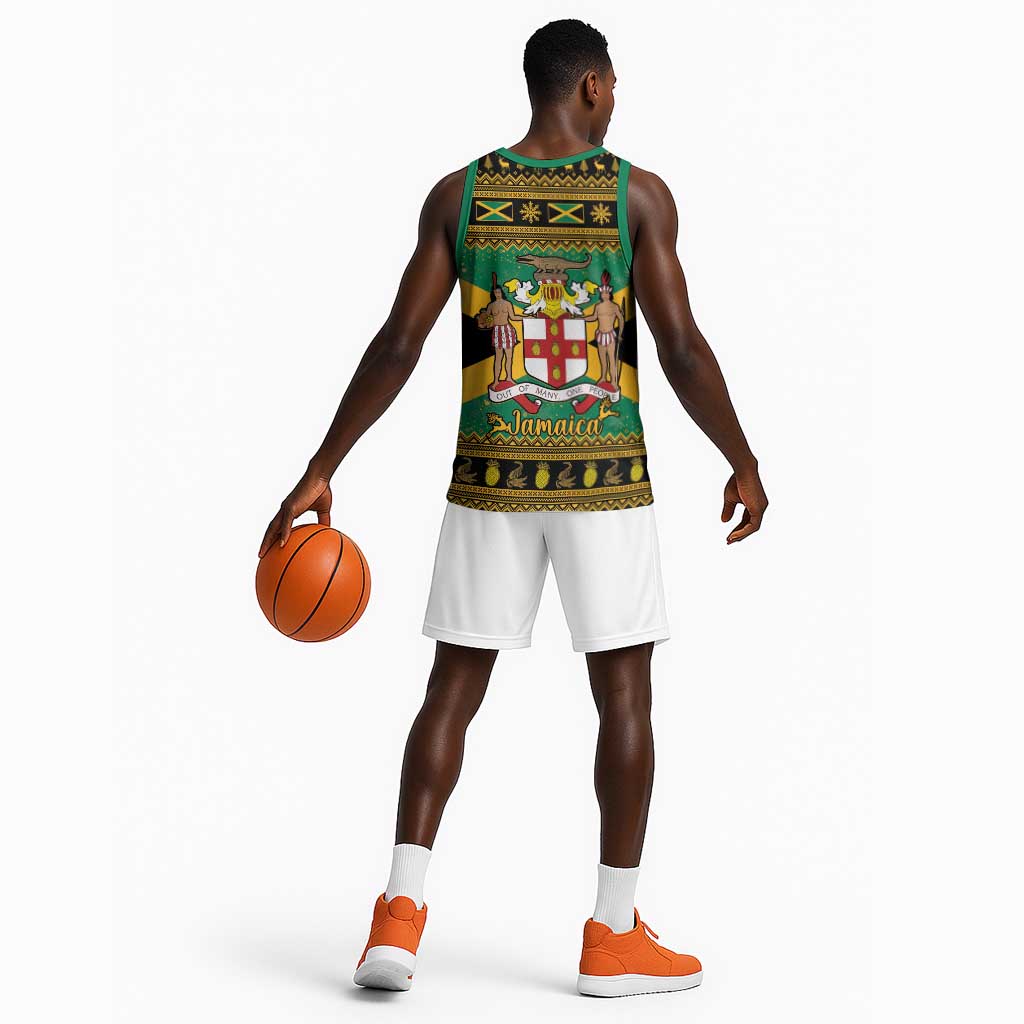 Afro-Jamaicans Basketball Jersey Coat Of Arms - Merry Christmas LT15