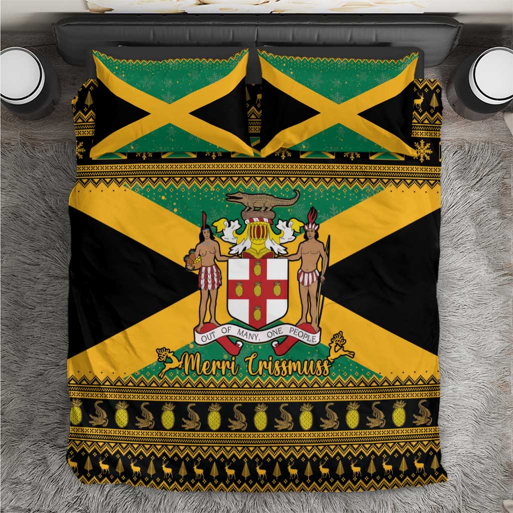 Afro-Jamaicans Bedding Set Coat Of Arms - Merry Christmas