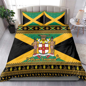 Afro-Jamaicans Bedding Set Coat Of Arms - Merry Christmas