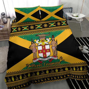 Afro-Jamaicans Bedding Set Coat Of Arms - Merry Christmas