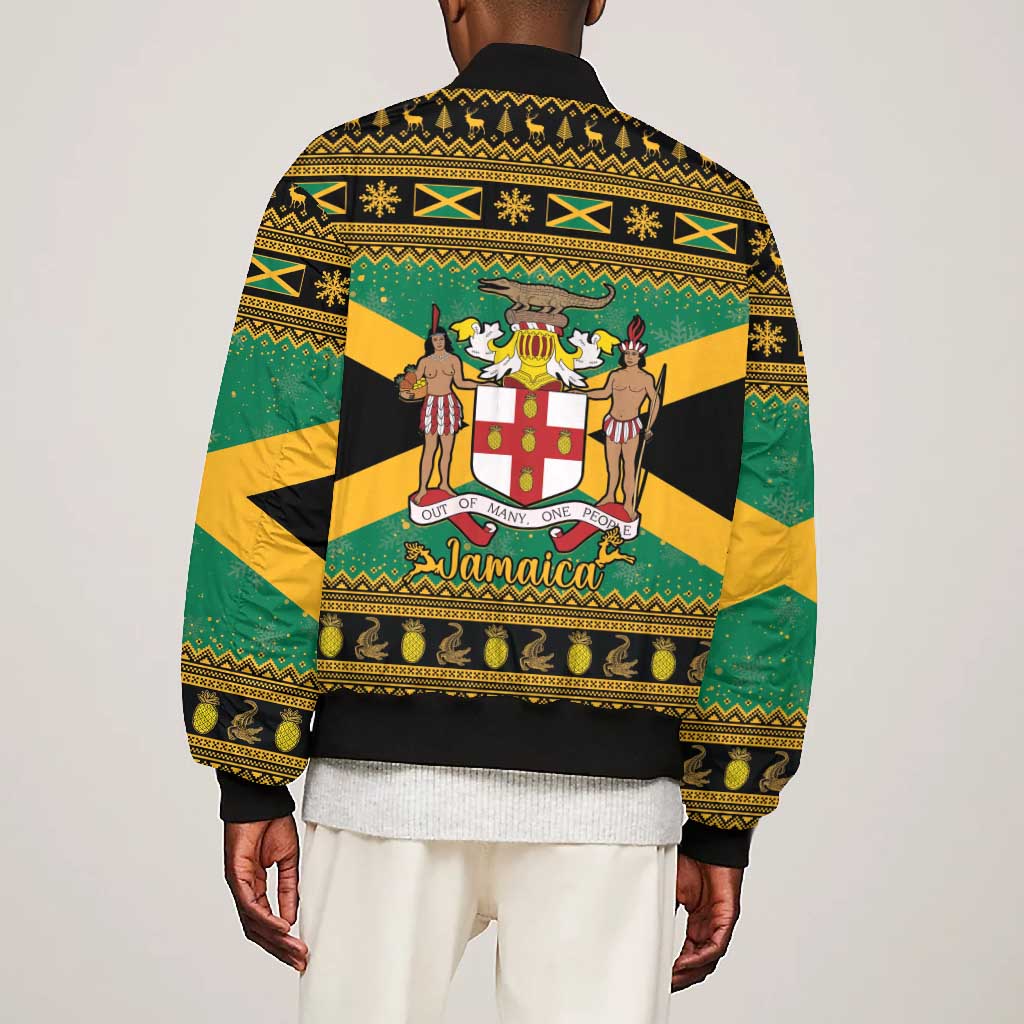 Afro-Jamaicans Bomber Jacket Coat Of Arms - Merry Christmas