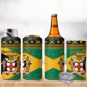 Afro-Jamaicans 4 in 1 Can Cooler Tumbler Coat Of Arms - Merry Christmas