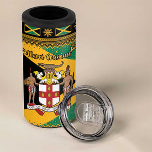 Afro-Jamaicans 4 in 1 Can Cooler Tumbler Coat Of Arms - Merry Christmas