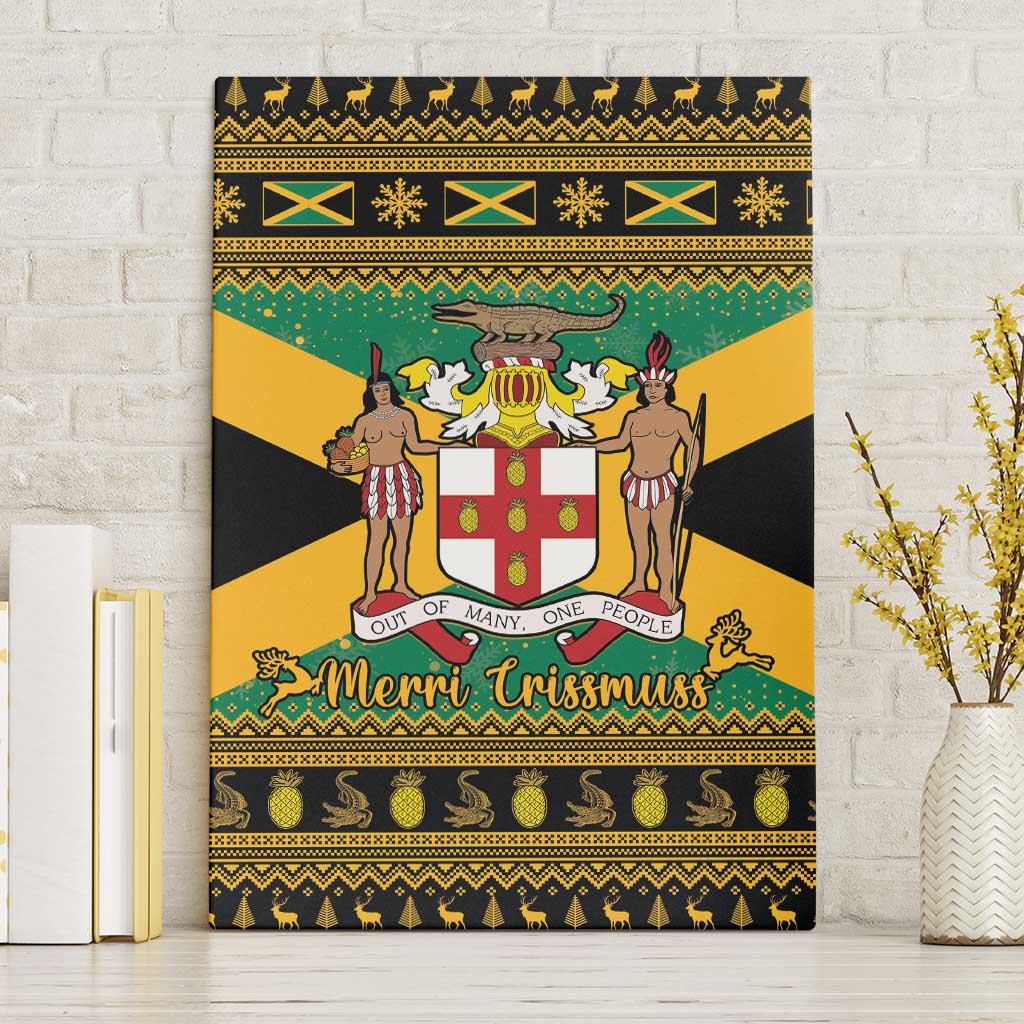 Afro-Jamaicans Canvas Wall Art Coat Of Arms - Merry Christmas