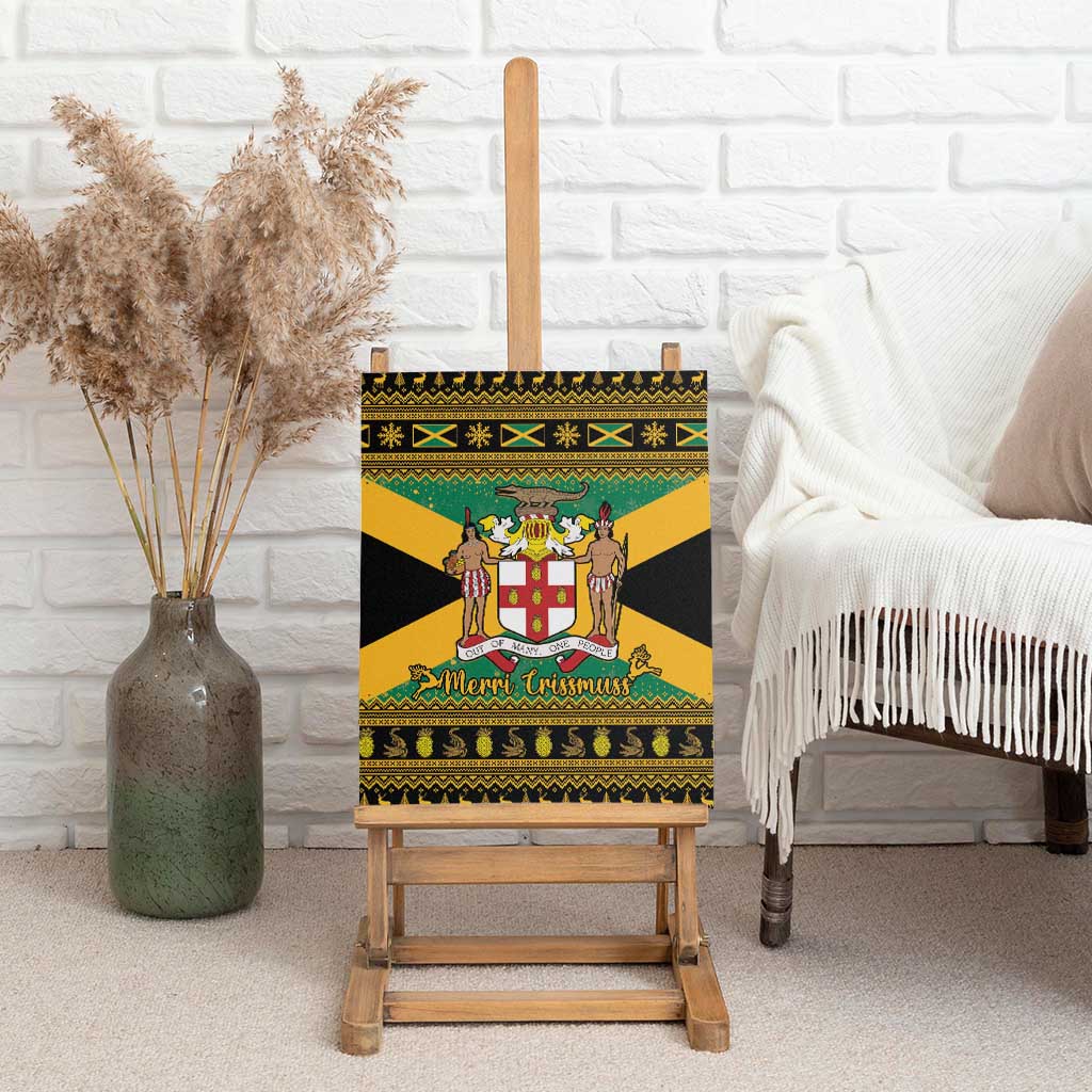 Afro-Jamaicans Canvas Wall Art Coat Of Arms - Merry Christmas
