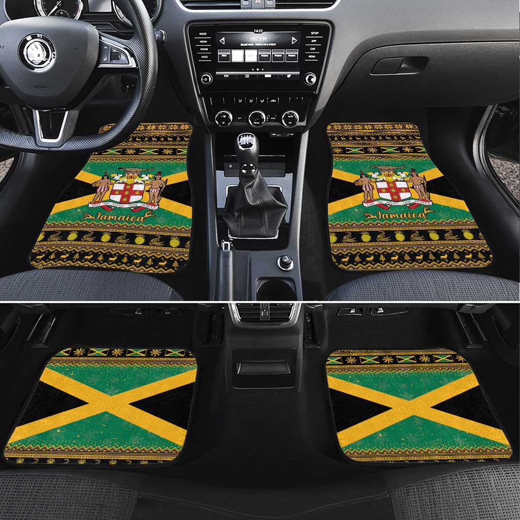 Afro-Jamaicans Car Mats Coat Of Arms - Merry Christmas