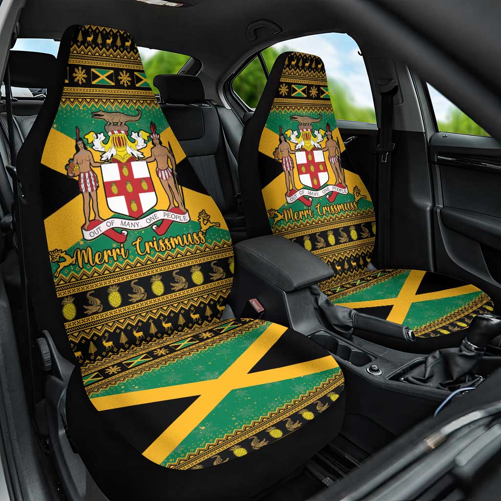 Afro-Jamaicans Car Seat Cover Coat Of Arms - Merry Christmas