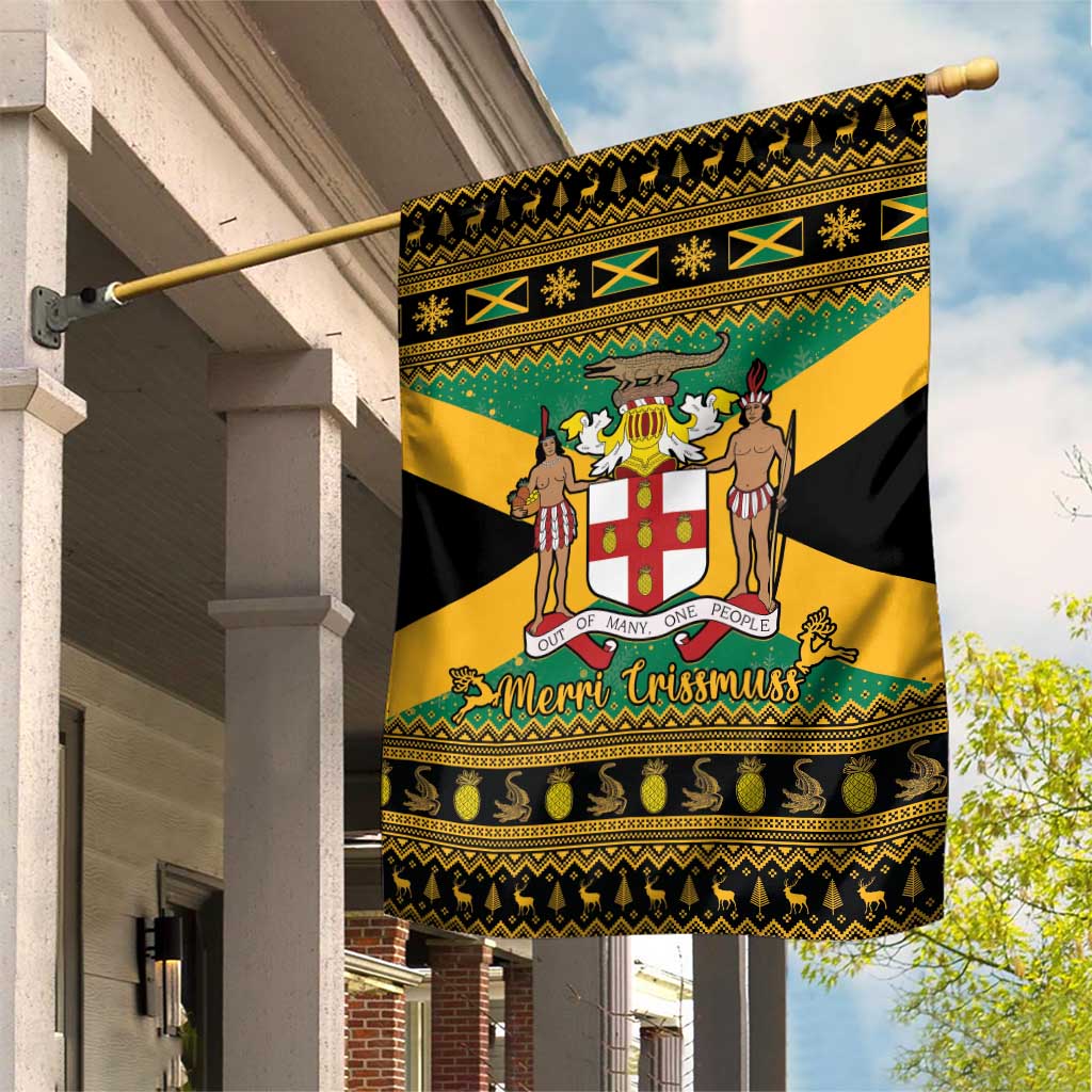 Afro-Jamaicans Garden Flag Coat Of Arms - Merry Christmas