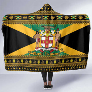 Afro-Jamaicans Hooded Blanket Coat Of Arms - Merry Christmas