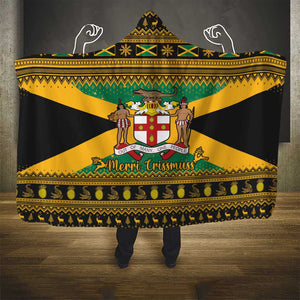 Afro-Jamaicans Hooded Blanket Coat Of Arms - Merry Christmas