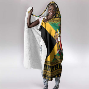 Afro-Jamaicans Hooded Blanket Coat Of Arms - Merry Christmas