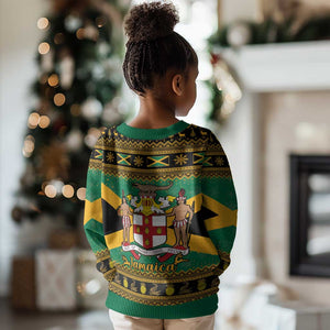 Afro-Jamaicans Kid Ugly Christmas Sweater Coat Of Arms with Merry Christmas