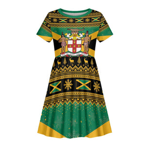 Afro-Jamaicans Kid Short Sleeve Dress Coat Of Arms - Merry Christmas