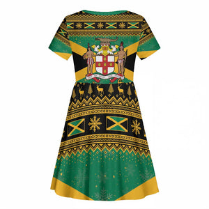 Afro-Jamaicans Kid Short Sleeve Dress Coat Of Arms - Merry Christmas