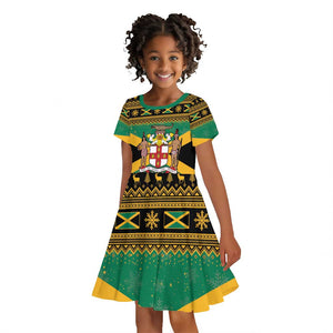 Afro-Jamaicans Kid Short Sleeve Dress Coat Of Arms - Merry Christmas