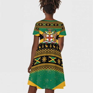 Afro-Jamaicans Kid Short Sleeve Dress Coat Of Arms - Merry Christmas